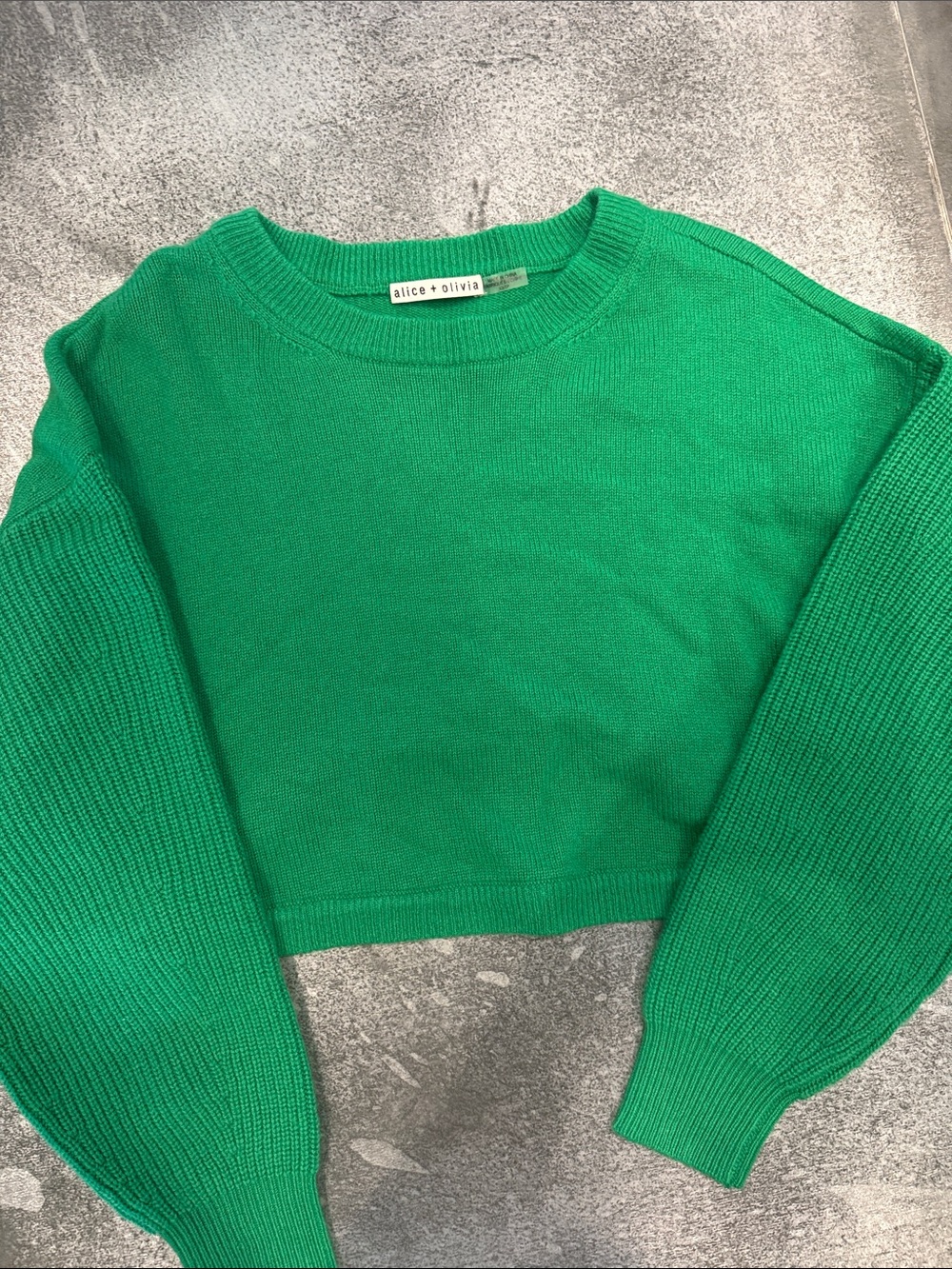 Alice + Olivia Emerald Green Crewneck Knit Sweater